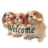 Three Little Puppies Welcome Sign Figurine