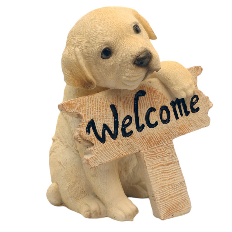 Cute Dog Welcome Sign Figurine