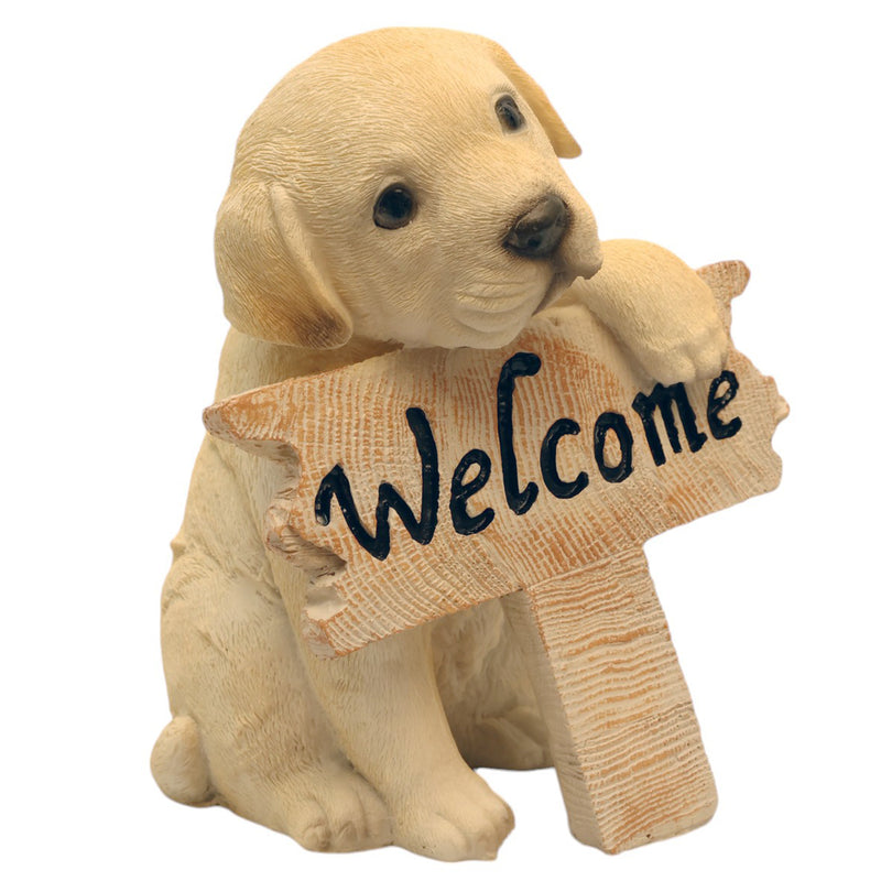 Cute Dog Welcome Sign Figurine