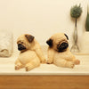 Sleeping Pug Figurine (Set of 2)