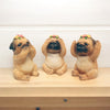 No Evil Baby Pug Figurine (Set of 3)