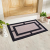 Geometric Rectangle border Anti-Slip Doormat- Beige Set of 2