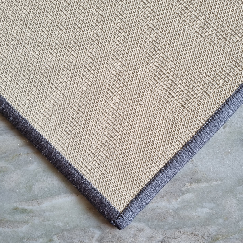 Geometric Rectangle border Anti-Slip Doormat -Grey Set of 2