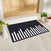 Geometric Piano lines Anti-Slip Doormat - Black Set of 2