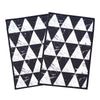 Geometric Marble triangles Anti-Slip Doormat - Black Set of 2