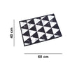 Geometric Marble triangles Anti-Slip Doormat - Black Set of 2