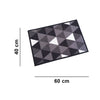 Geometric Modern Triangle Anti-Slip Doormat - Black Set of 2