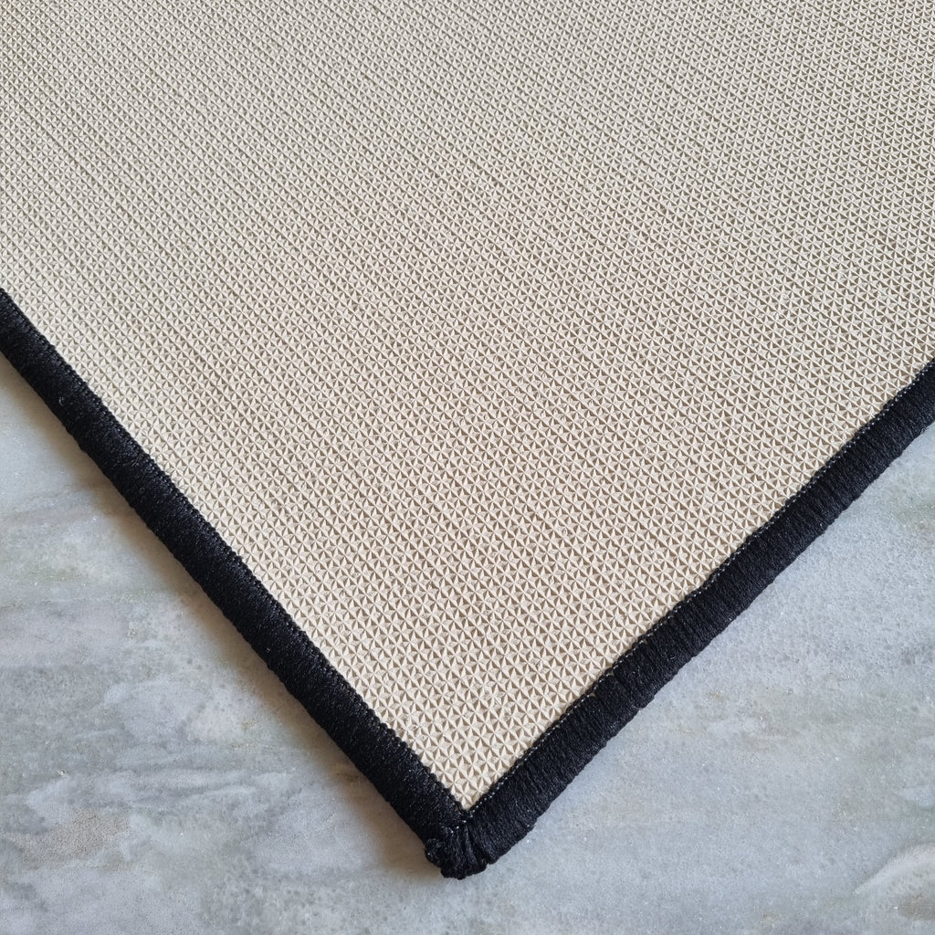 Geometric Modern Triangle Anti-Slip Doormat - Black Set of 2