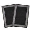 Greek Anti-Slip Multipurpose Floor Mat Set of 2 - Black Single Line