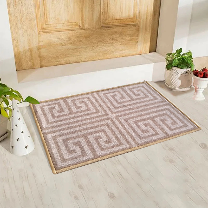 Greek Anti-Slip Multipurpose Floor Mat  Set of 2 - Beige Symmetric Key