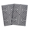 Greek Anti-Slip Multipurpose Floor Mat Set of 2 - Black Symmetric Key