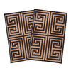 Greek Anti-Slip Multipurpose Floor Mat Set of 2 - Gold Symmetric Key