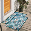 Tiles Anti-Slip Multipurpose Floor Mat Set of 2 - Turquoise Azulejo+D16s