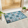 Tiles Anti-Slip Multipurpose Floor Mat Set of 2 - Turquoise Azulejo+D16s