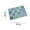 Tiles Anti-Slip Multipurpose Floor Mat Set of 2 - Turquoise Azulejo+D16s