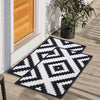 Pattern Anti-Slip Multipurpose Floor Mat Set of 2 - Black Jacquard