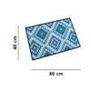 Pattern Anti-Slip Multipurpose Floor Mat Set of 2 - Blue Aztec Diamonds