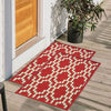 Pattern Anti-Slip Multipurpose Floor Mat Set of 2 - Red Brick Motif