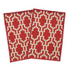 Pattern Anti-Slip Multipurpose Floor Mat Set of 2 - Red Brick Motif