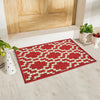 Pattern Anti-Slip Multipurpose Floor Mat Set of 2 - Red Brick Motif