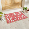 Trellis Anti-Slip Multipurpose Floor Mat Set of 2 - Red Interlace