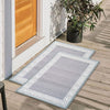 Greek Anti-Slip Multipurpose Floor Mat Set of 2 - Grey Single Line