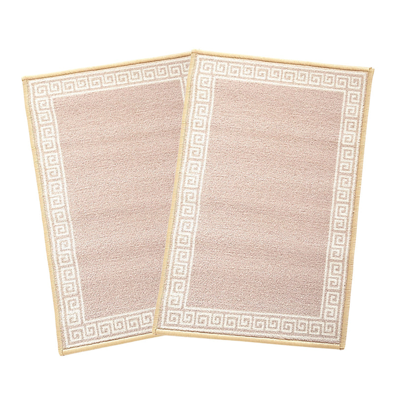 Greek Anti-Slip Multipurpose Floor Mat Set of 2 - Beige Single Line