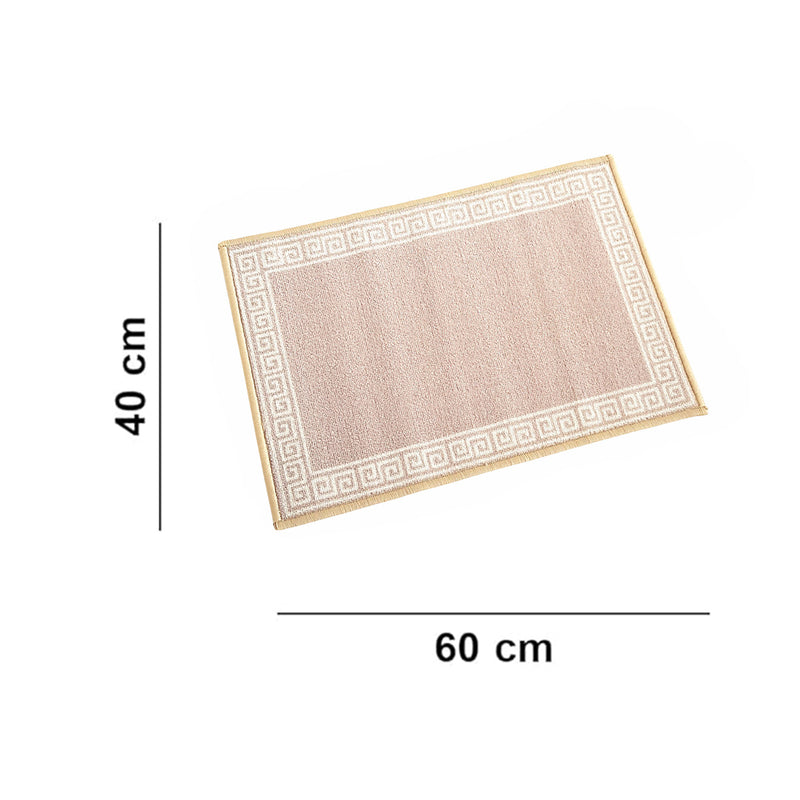 Greek Anti-Slip Multipurpose Floor Mat Set of 2 - Beige Single Line