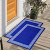 Greek Anti-Slip Multipurpose Floor Mat Set of 2 - Blue Single Line