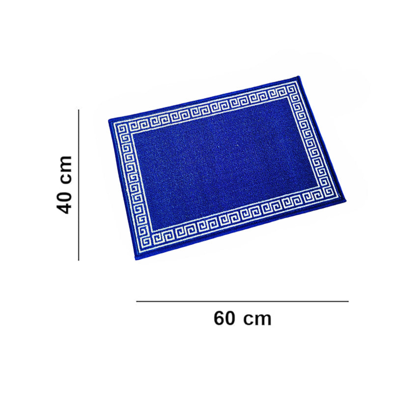 Greek Anti-Slip Multipurpose Floor Mat Set of 2 - Blue Single Line