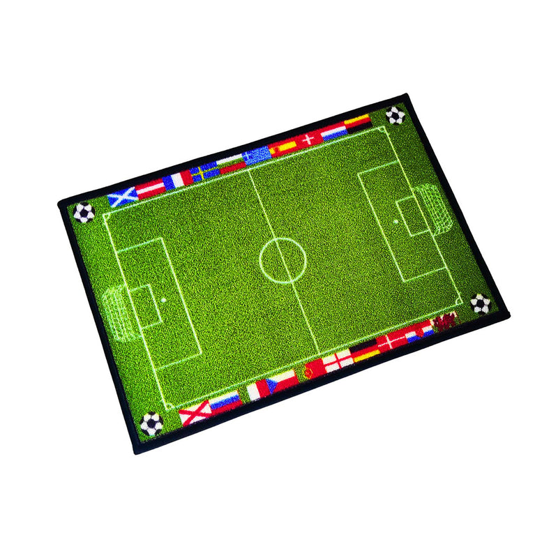 Sports Anti-Slip Kids Multipurpose Floor Mat Set of 2 - Green Football Field