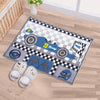 Racing Car Anti-Slip Kids Multipurpose Floor Mat Set of 2 - Blue