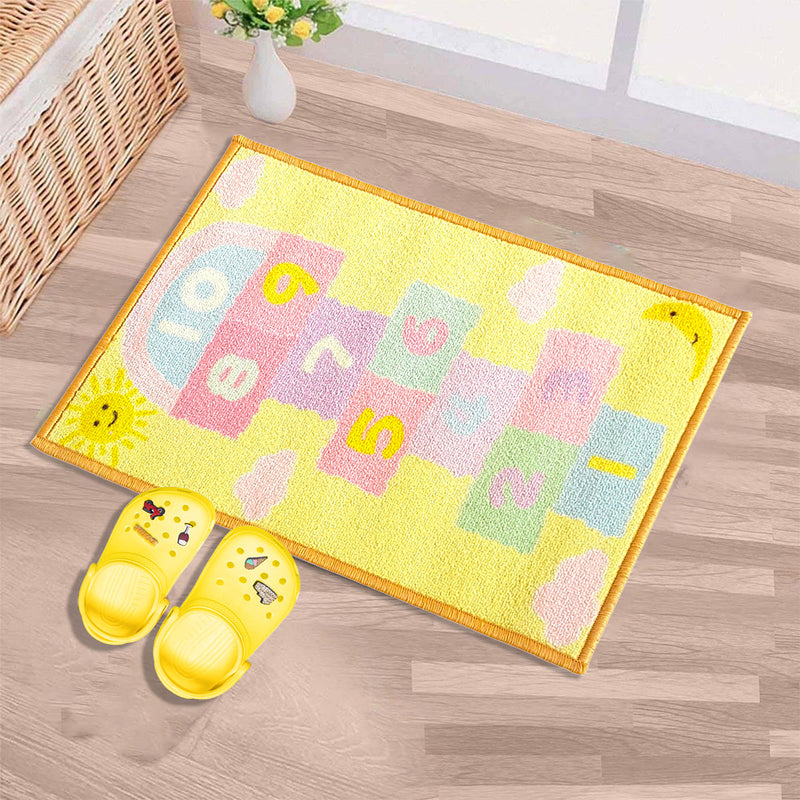 Hopscotch Anti-Slip Kids Multipurpose Floor Mat Set of 2 - Yellow