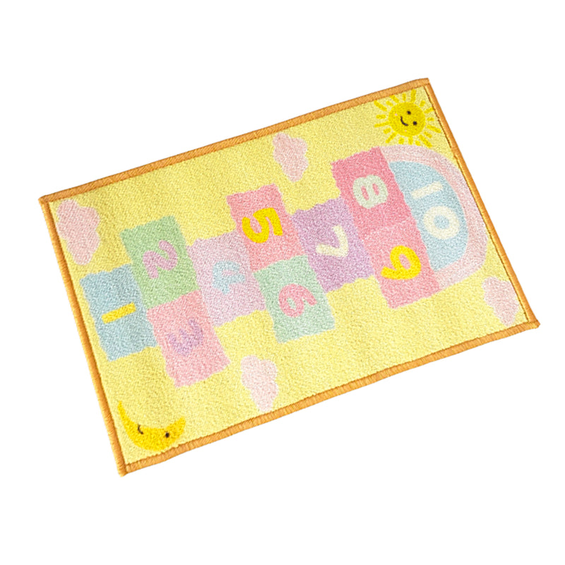 Hopscotch Anti-Slip Kids Multipurpose Floor Mat Set of 2 - Yellow