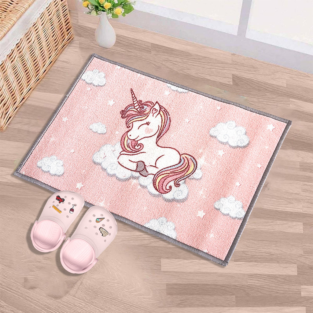 Unicorn Anti-Slip Kids Multipurpose Floor Mat Set of 2 - Pink