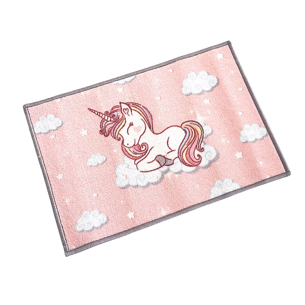 Unicorn Anti-Slip Kids Multipurpose Floor Mat Set of 2 - Pink