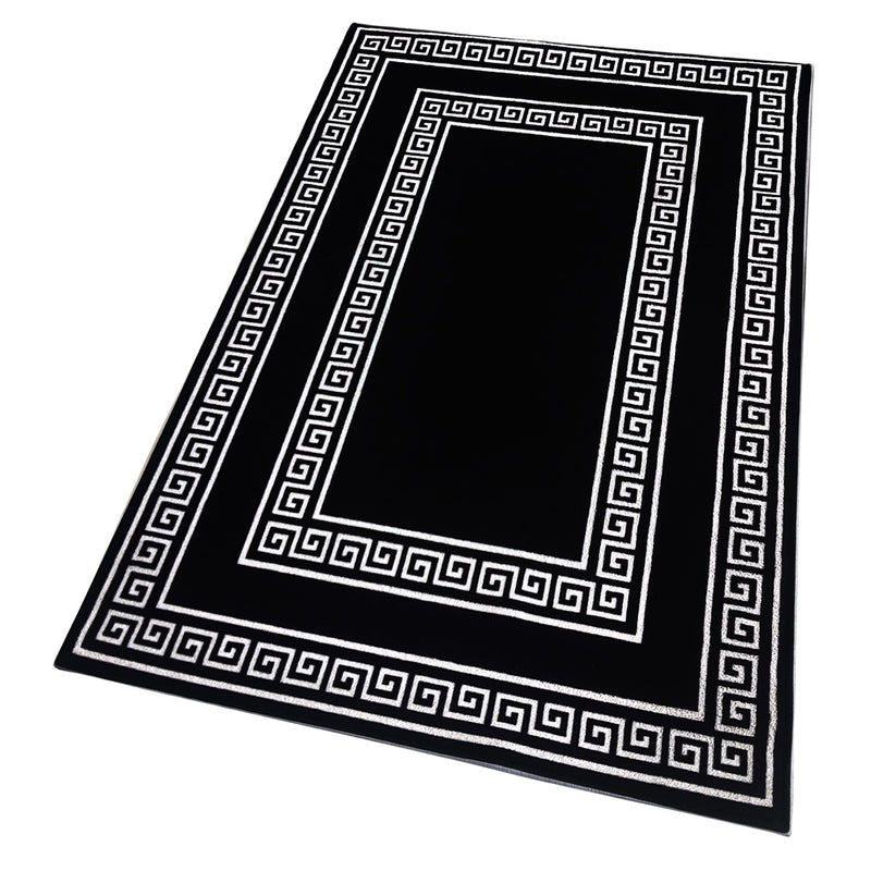 Greek Anti-Slip Rug - Black , Double Line