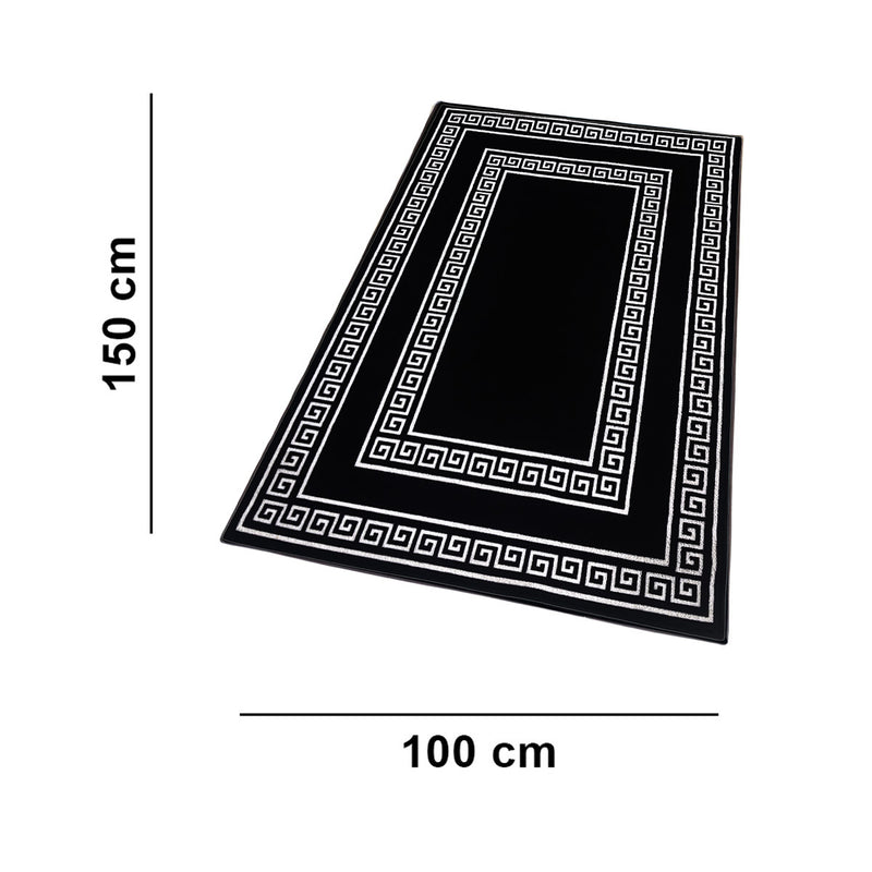 Greek Anti-Slip Rug - Black , Double Line