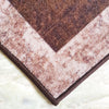 Geometric Anti-Slip Rug -Brown, Distress Border