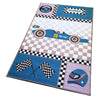 Racing Car Anti-Slip Kids Rug - Blue