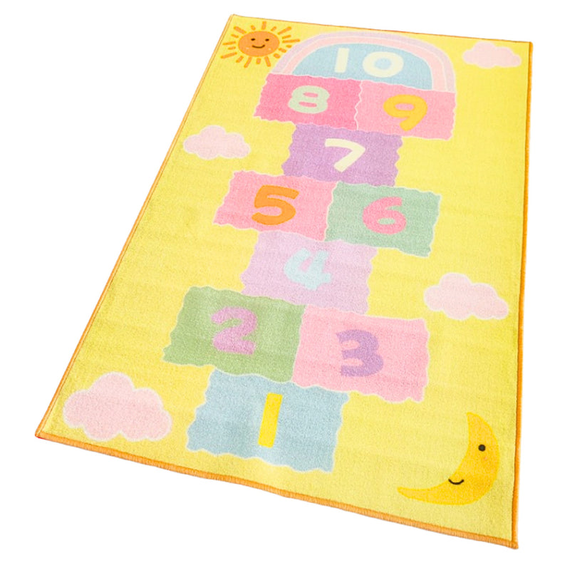 Hopscotch Anti-Slip Kids Rug - Yellow, Letters