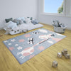 Animals Anti-Slip Kids Rug - Blue, Giraffe