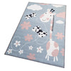 Animals Anti-Slip Kids Rug - Blue, Giraffe