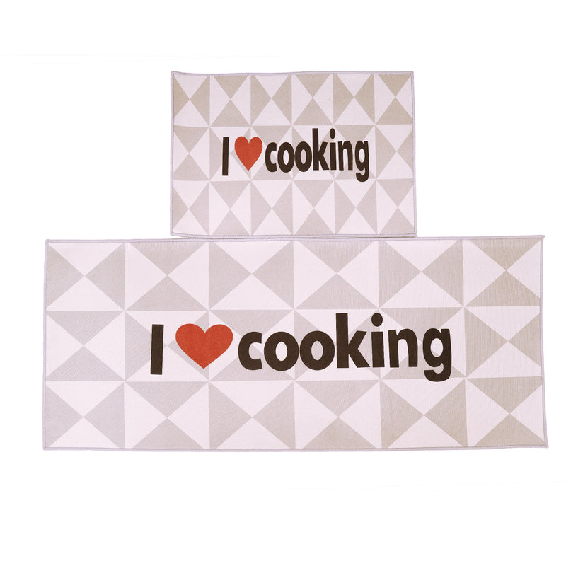 I Love Cooking Kitchen Floor Mats (Set of 2)