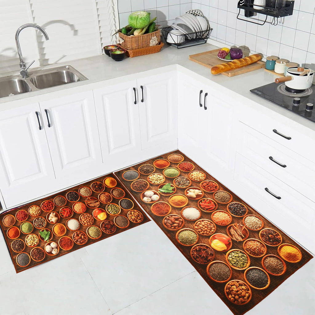 Flavours of India Kitchen Floor Mats (Set of 2)