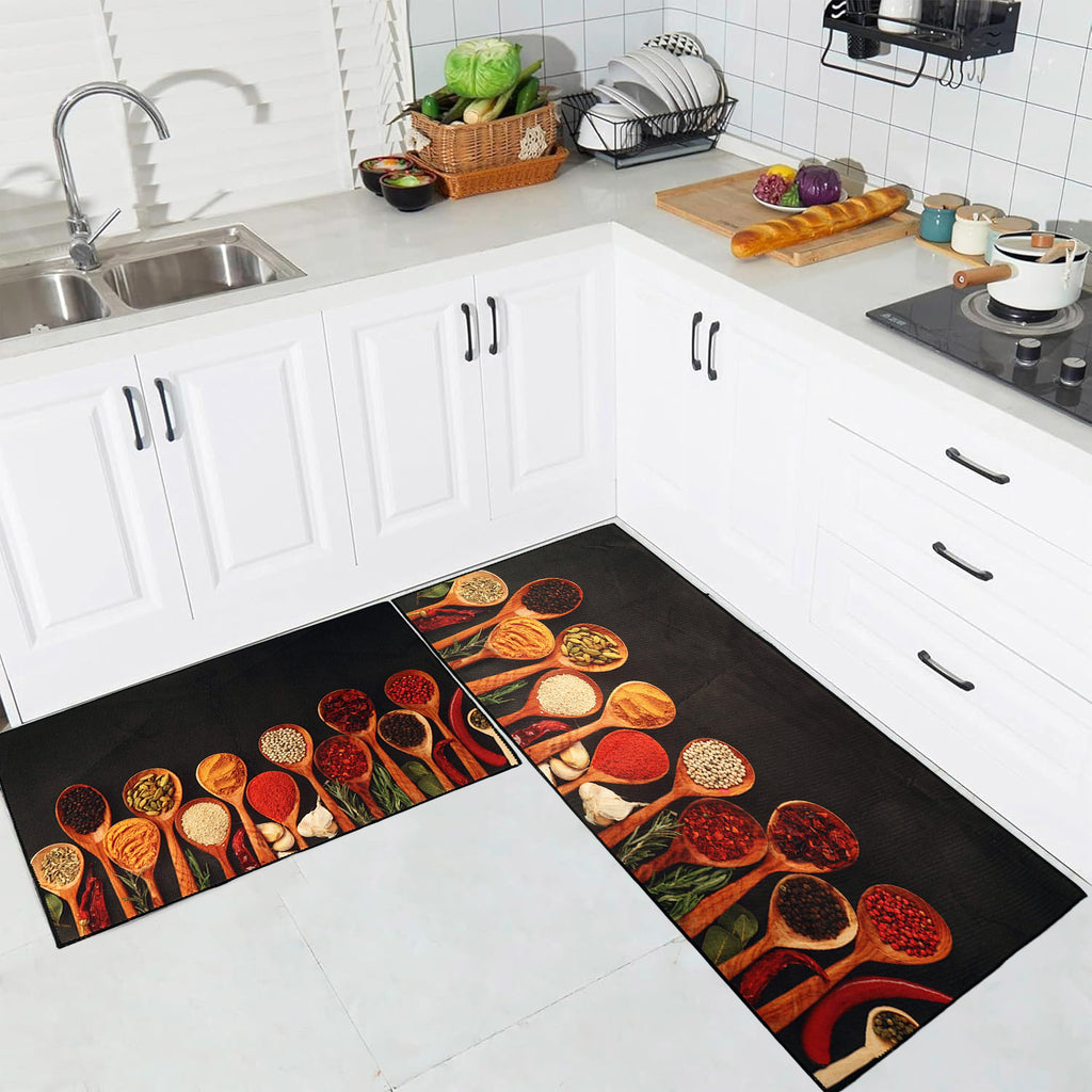 Spices and Seasonings Kitchen Floor Mats (Set of 2)